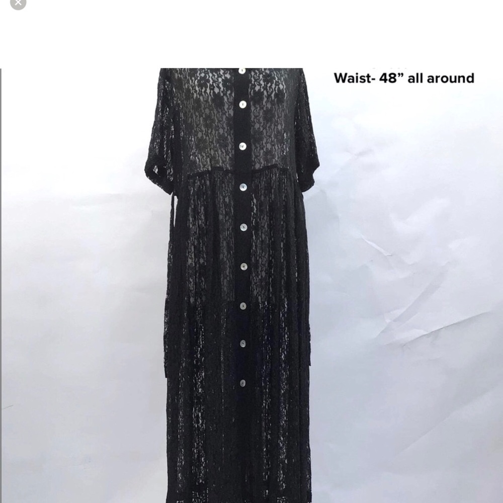Y2K Black Sheer Lace Dress Plus Sizes